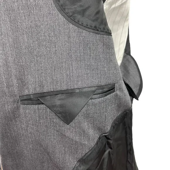 Banana Republic Men's Single Breasted Tailored Suit Jacket Dark Charcoal Sz 44R